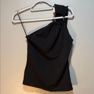 Zara Black One-Shoulder Crop Top